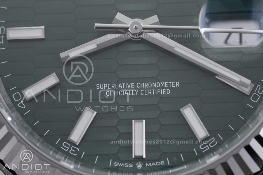 DateJust 41 126334 904L SS VF 1:1 Best Edition Green Textured Stick Dial on Oyster Bracelet DD3235