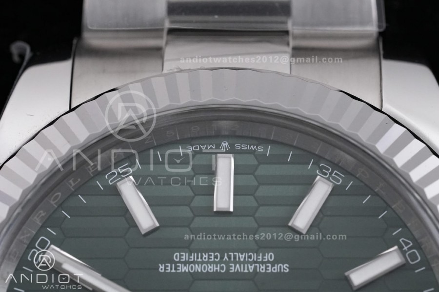 DateJust 41 126334 904L SS VF 1:1 Best Edition Green Textured Stick Dial on Oyster Bracelet DD3235