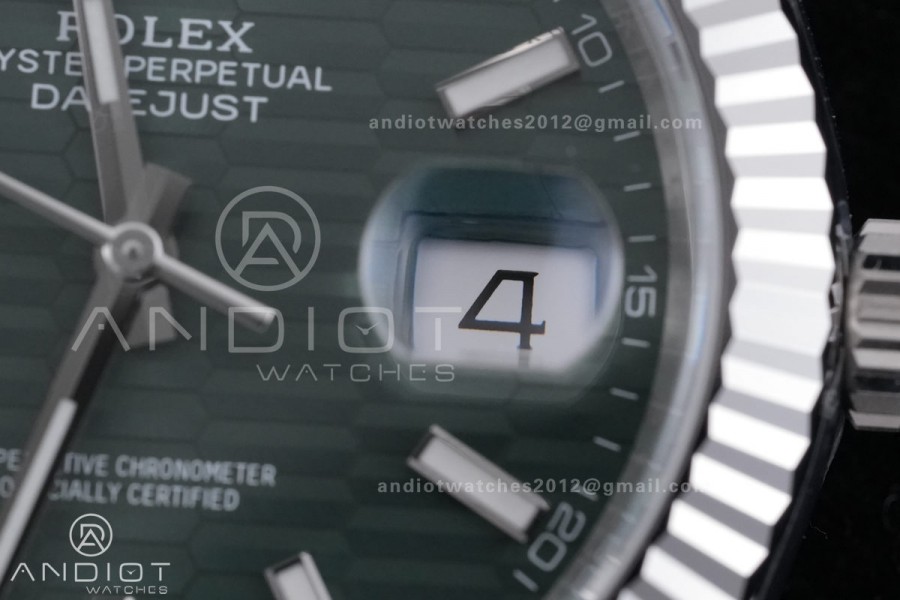 DateJust 41 126334 904L SS VF 1:1 Best Edition Green Textured Stick Dial on Oyster Bracelet DD3235
