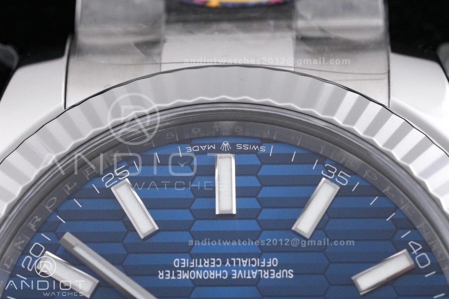 DateJust 41 126334 904L SS VF 1:1 Best Edition Blue Textured Stick Dial on Oyster Bracelet DD3235