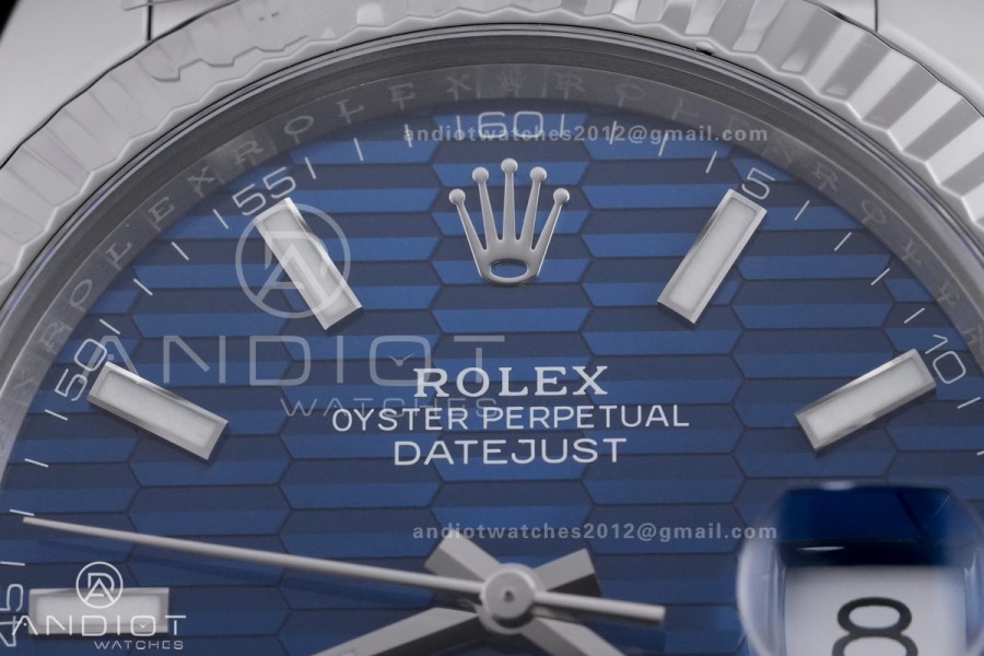 DateJust 41 126334 904L SS VF 1:1 Best Edition Blue Textured Stick Dial on Jubilee Bracelet DD3235