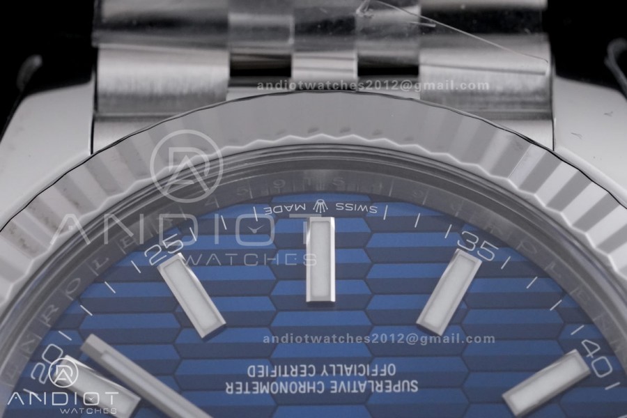 DateJust 41 126334 904L SS VF 1:1 Best Edition Blue Textured Stick Dial on Jubilee Bracelet DD3235