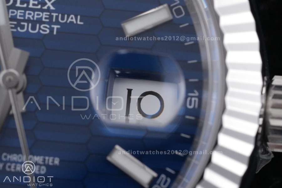 DateJust 41 126334 904L SS VF 1:1 Best Edition Blue Textured Stick Dial on Jubilee Bracelet DD3235