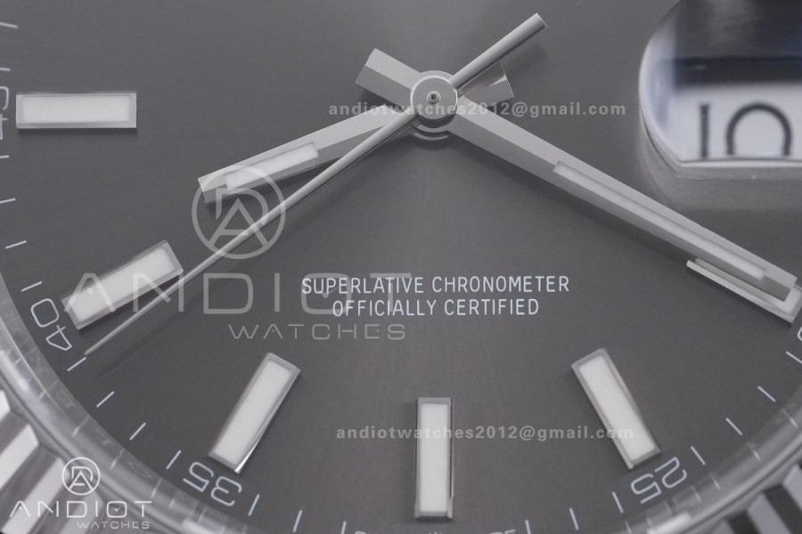 DateJust 41 126334 904L SS VF 1:1 Best Edition Gray Stick Dial on Oyster Bracelet DD3235