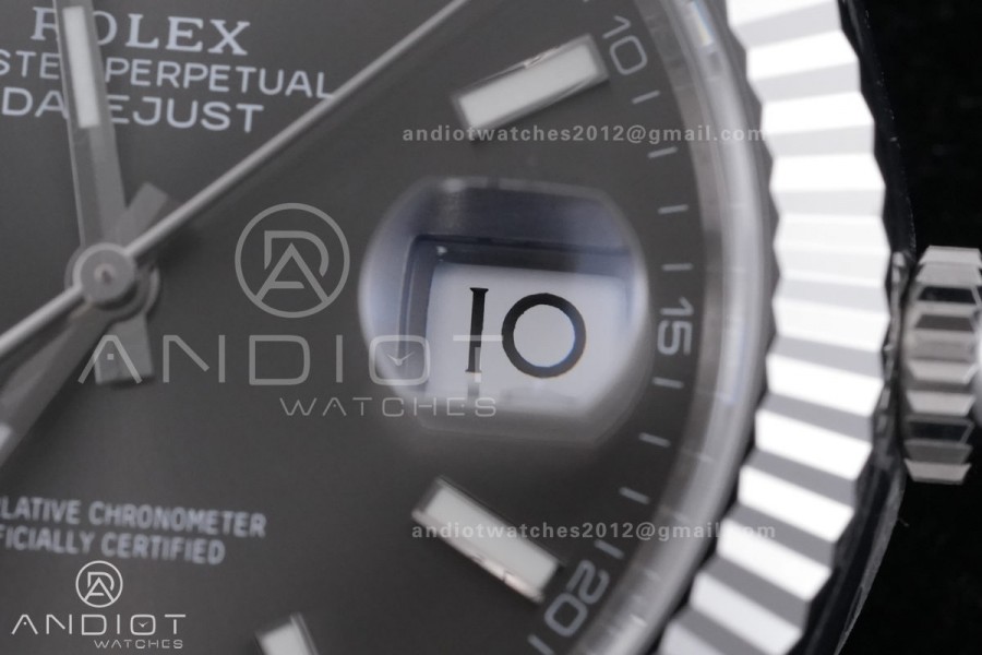 DateJust 41 126334 904L SS VF 1:1 Best Edition Gray Stick Dial on Oyster Bracelet DD3235