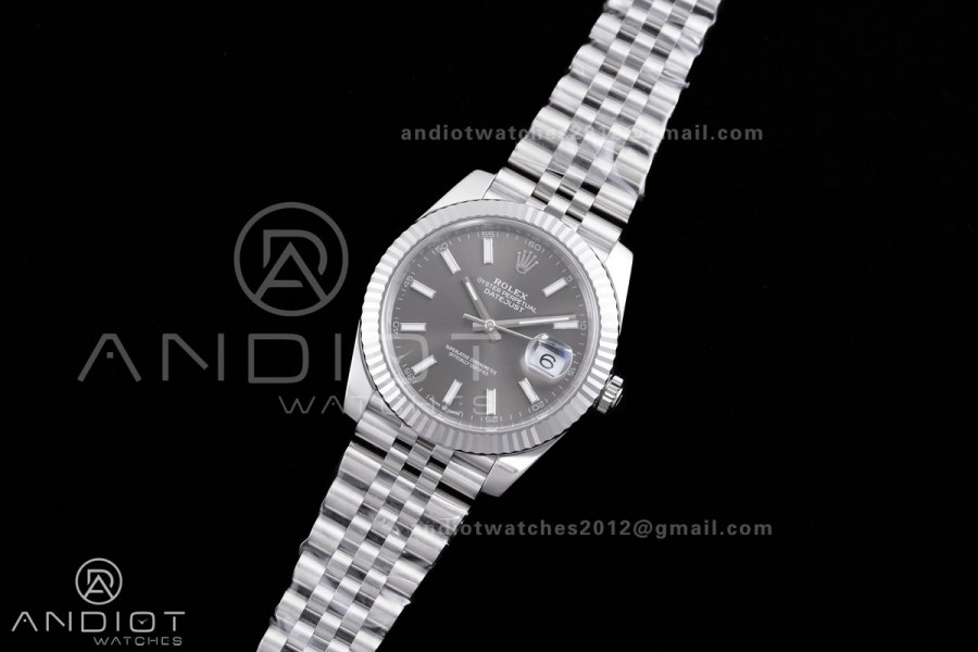 DateJust 41 126334 904L SS VF 1:1 Best Edition Gray Stick Dial on Jubilee Bracelet DD3235