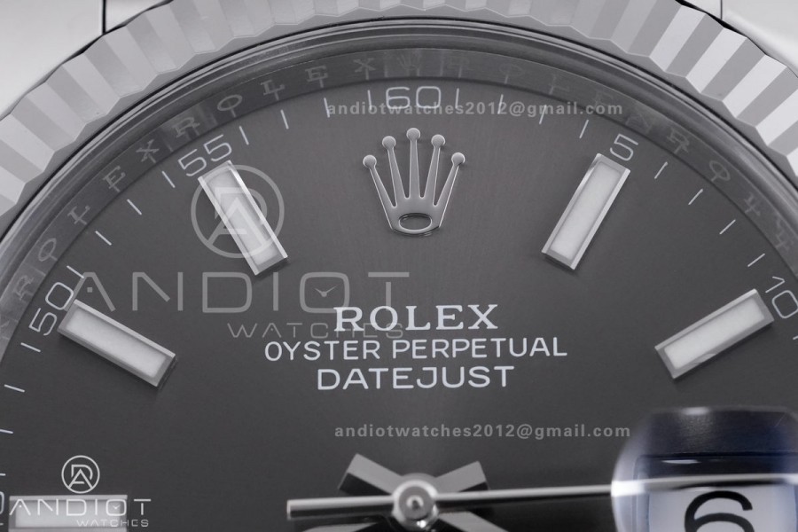 DateJust 41 126334 904L SS VF 1:1 Best Edition Gray Stick Dial on Jubilee Bracelet DD3235