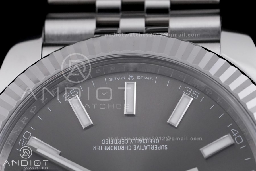 DateJust 41 126334 904L SS VF 1:1 Best Edition Gray Stick Dial on Jubilee Bracelet DD3235