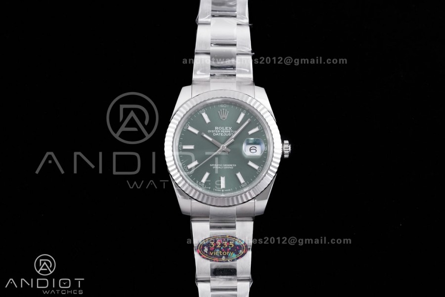 DateJust 41 126334 904L SS VF 1:1 Best Edition Green Stick Dial on Oyster Bracelet DD3235