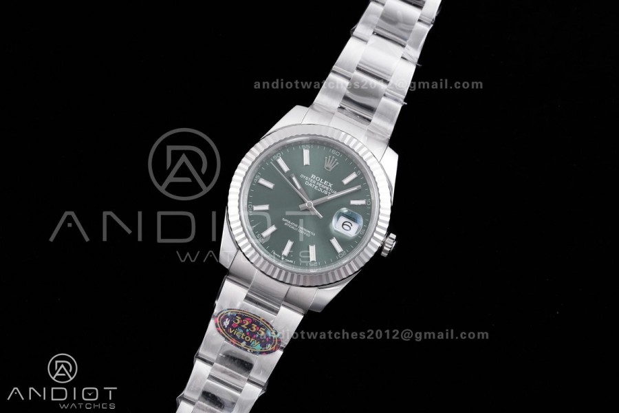 DateJust 41 126334 904L SS VF 1:1 Best Edition Green Stick Dial on Oyster Bracelet DD3235