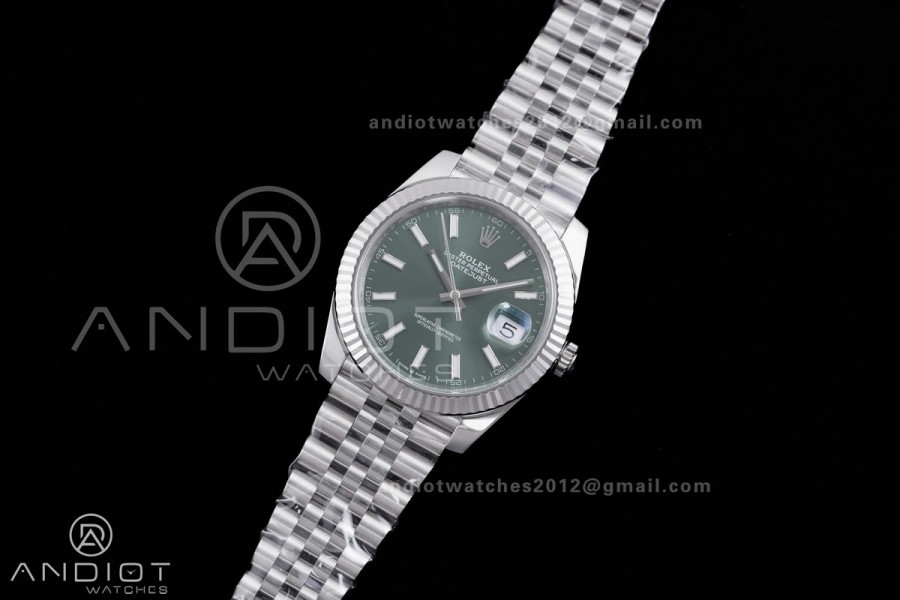 DateJust 41 126334 904L SS VF 1:1 Best Edition Green Stick Dial on Jubilee Bracelet DD3235