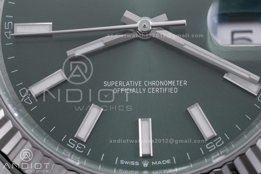 DateJust 41 126334 904L SS VF 1:1 Best Edition Green Stick Dial on Jubilee Bracelet DD3235