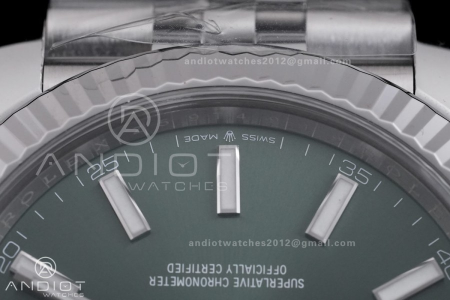 DateJust 41 126334 904L SS VF 1:1 Best Edition Green Stick Dial on Jubilee Bracelet DD3235