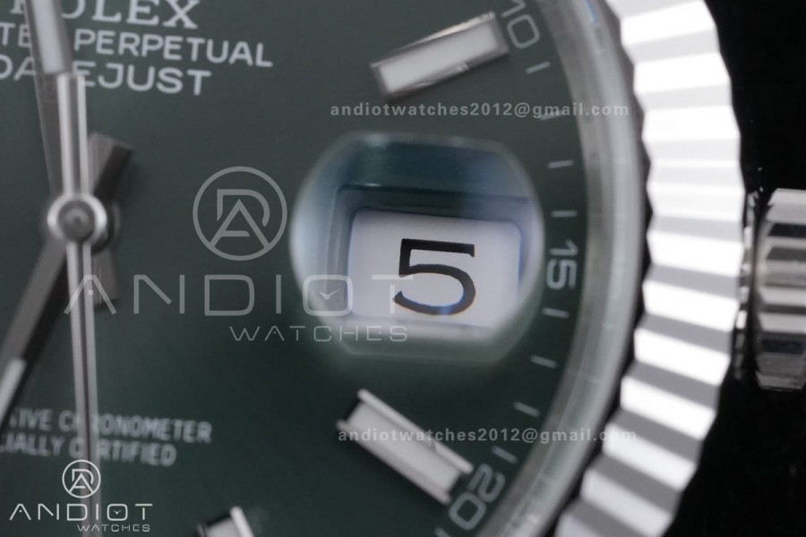 DateJust 41 126334 904L SS VF 1:1 Best Edition Green Stick Dial on Jubilee Bracelet DD3235