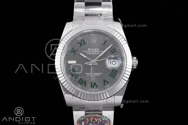 DateJust 41 126334 904L SS VF 1:1 Wimbledon Best E...