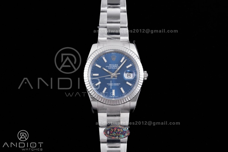 DateJust 41 126334 904L SS VF 1:1 Best Edition Blue Stick Dial on Oyster Bracelet DD3235