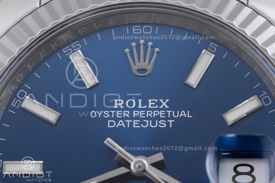 DateJust 41 126334 904L SS VF 1:1 Best Edition Blue Stick Dial on Oyster Bracelet DD3235