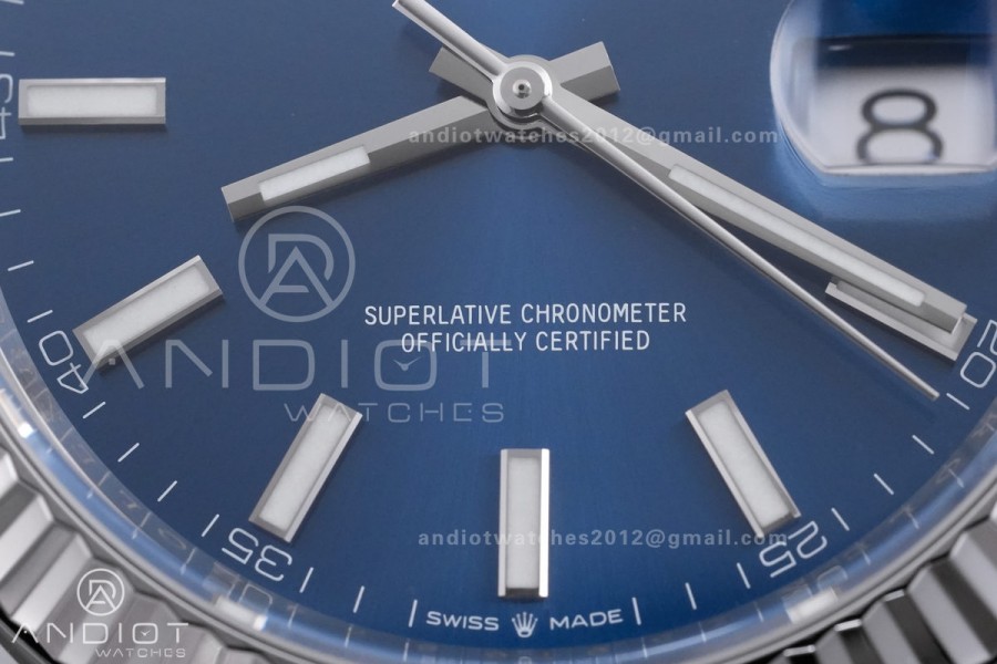 DateJust 41 126334 904L SS VF 1:1 Best Edition Blue Stick Dial on Oyster Bracelet DD3235