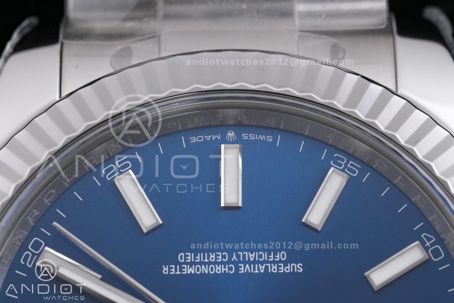 DateJust 41 126334 904L SS VF 1:1 Best Edition Blue Stick Dial on Oyster Bracelet DD3235