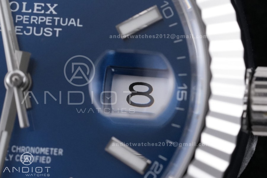 DateJust 41 126334 904L SS VF 1:1 Best Edition Blue Stick Dial on Oyster Bracelet DD3235