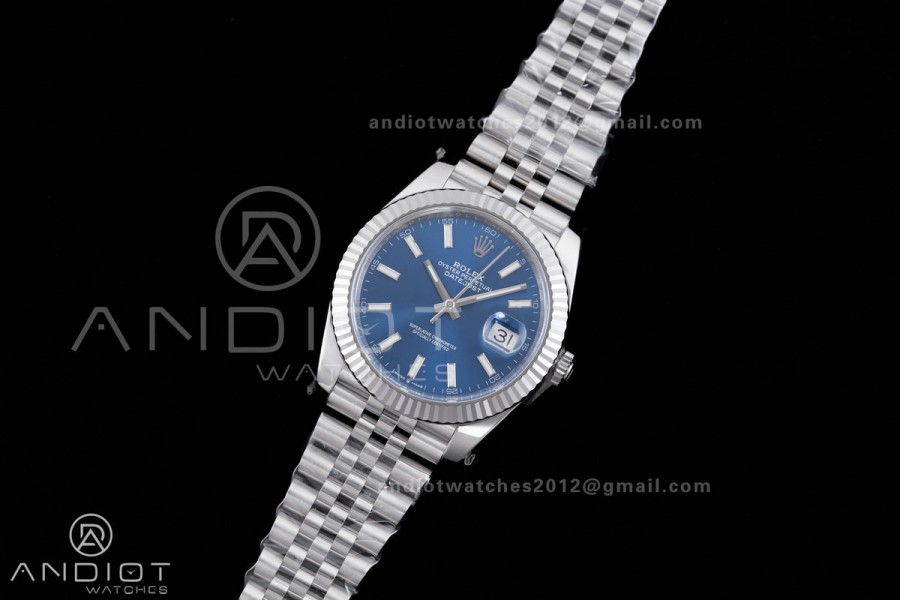 DateJust 41 126334 904L SS VF 1:1 Best Edition Blue  Stick Dial on Jubilee Bracelet DD3235