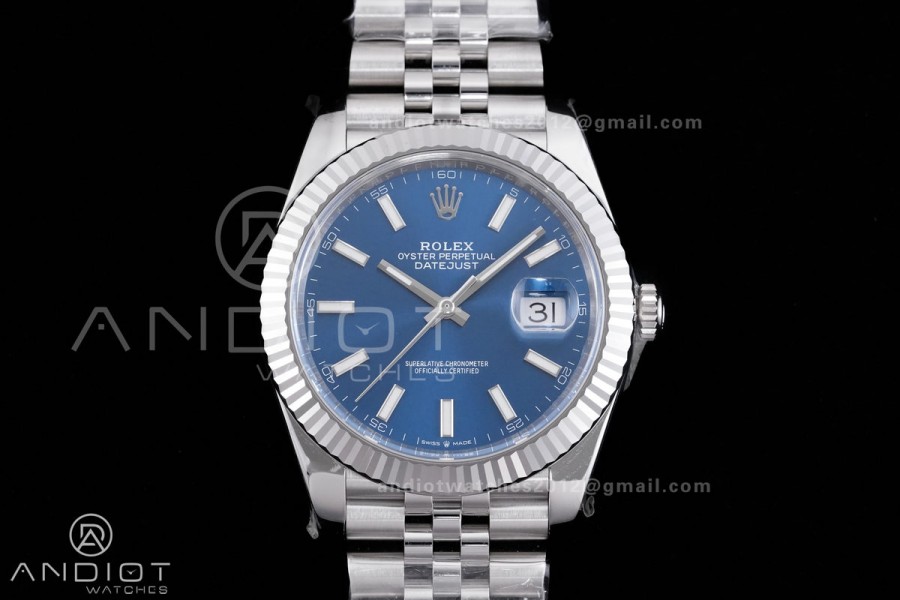DateJust 41 126334 904L SS VF 1:1 Best Edition Blue  Stick Dial on Jubilee Bracelet DD3235