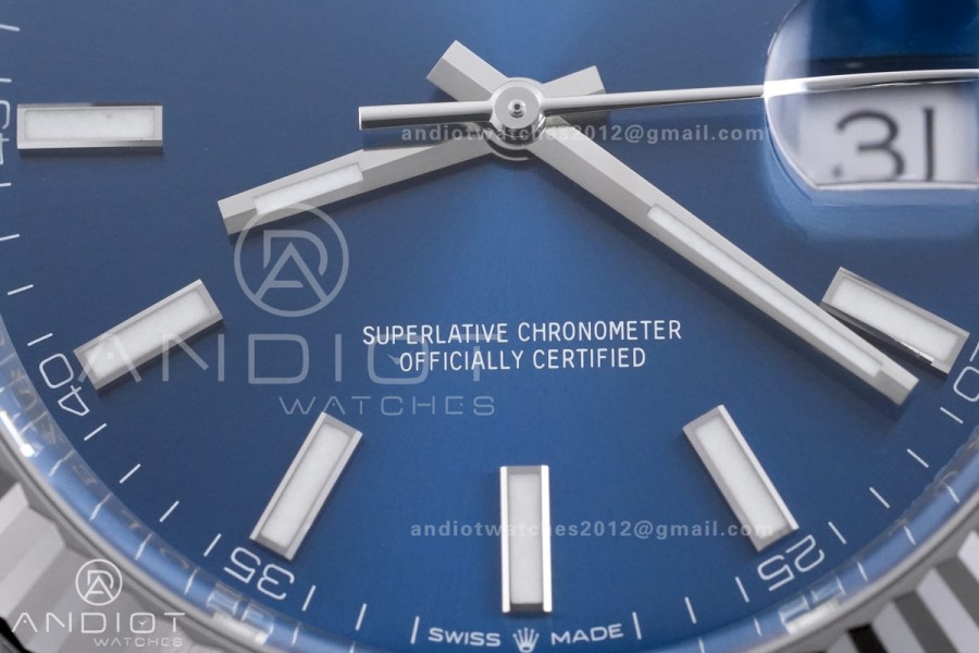 DateJust 41 126334 904L SS VF 1:1 Best Edition Blue  Stick Dial on Jubilee Bracelet DD3235