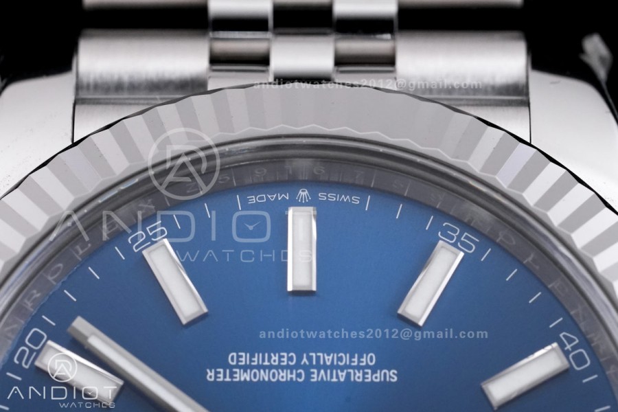 DateJust 41 126334 904L SS VF 1:1 Best Edition Blue  Stick Dial on Jubilee Bracelet DD3235