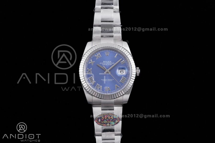 DateJust 41 126334 904L SS VF 1:1 Best Edition Blue Roman Dial on Oyster Bracelet DD3235