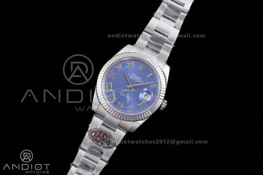 DateJust 41 126334 904L SS VF 1:1 Best Edition Blue Roman Dial on Oyster Bracelet DD3235