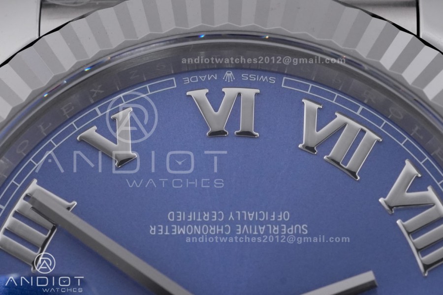 DateJust 41 126334 904L SS VF 1:1 Best Edition Blue Roman Dial on Oyster Bracelet DD3235