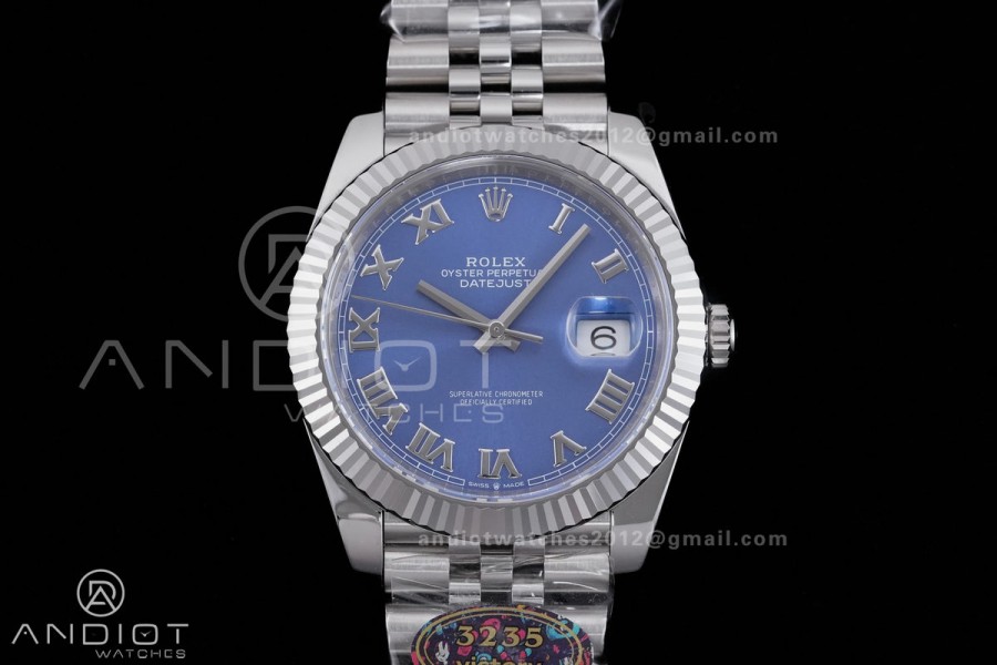 DateJust 41 126334 904L SS VF 1:1 Best Edition Blue Roman Dial on Jubilee Bracelet DD3235