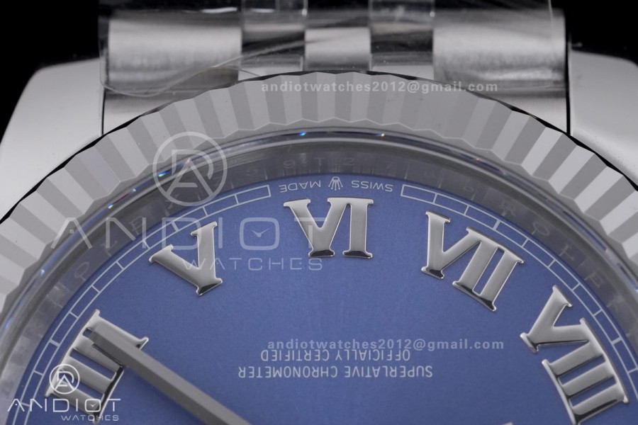 DateJust 41 126334 904L SS VF 1:1 Best Edition Blue Roman Dial on Jubilee Bracelet DD3235