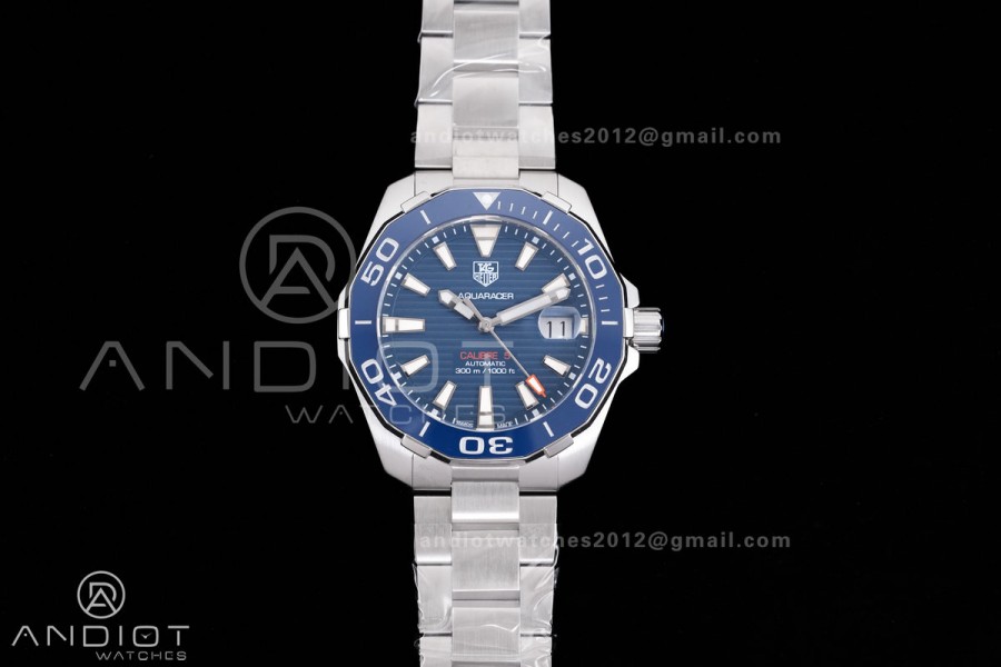 Aquaracer Caliber 5 41mm SS/SS Blue Original Factory SW200