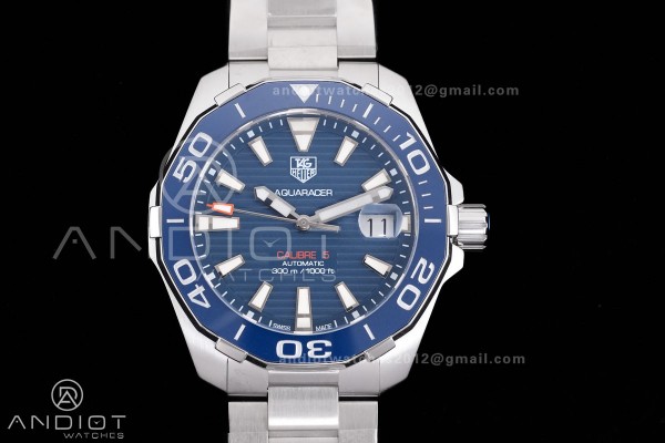 Aquaracer Caliber 5 41mm SS/SS Blue Original Facto...