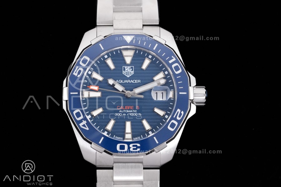 Aquaracer Caliber 5 41mm SS/SS Blue Original Factory SW200