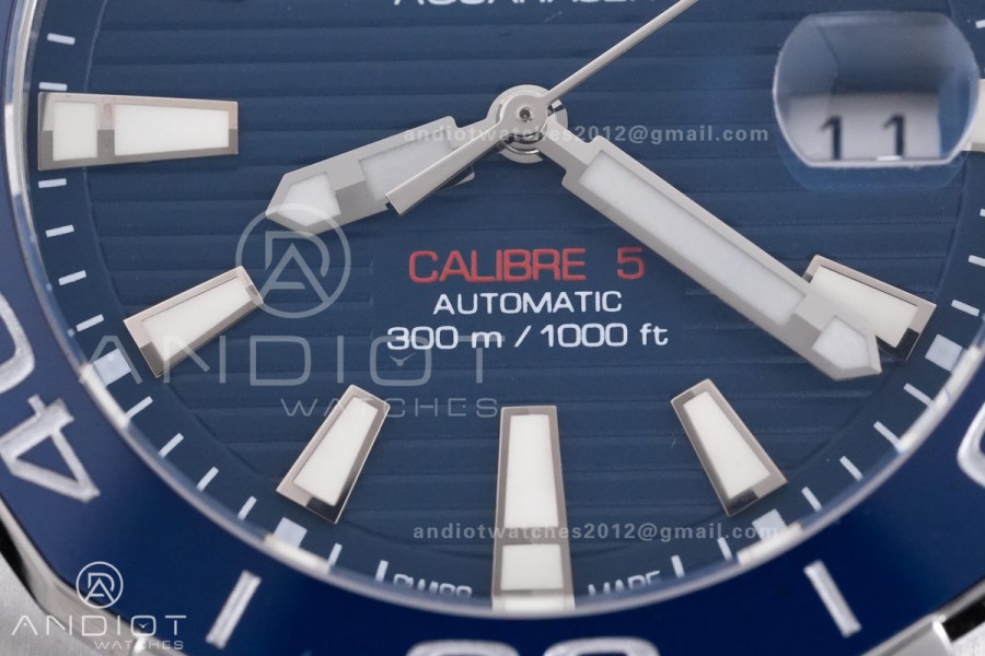 Aquaracer Caliber 5 41mm SS/SS Blue Original Factory SW200