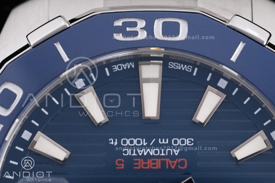 Aquaracer Caliber 5 41mm SS/SS Blue Original Factory SW200