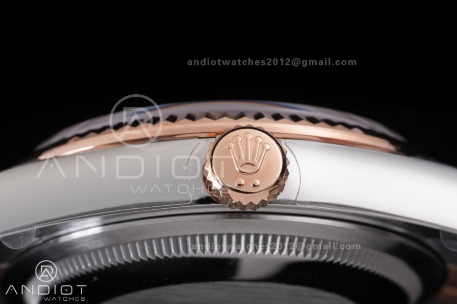  DateJust 36 126231 GSF 1:1 Best Edition Brown Stick Dial on SS/RG Jubilee Bracelet A3235