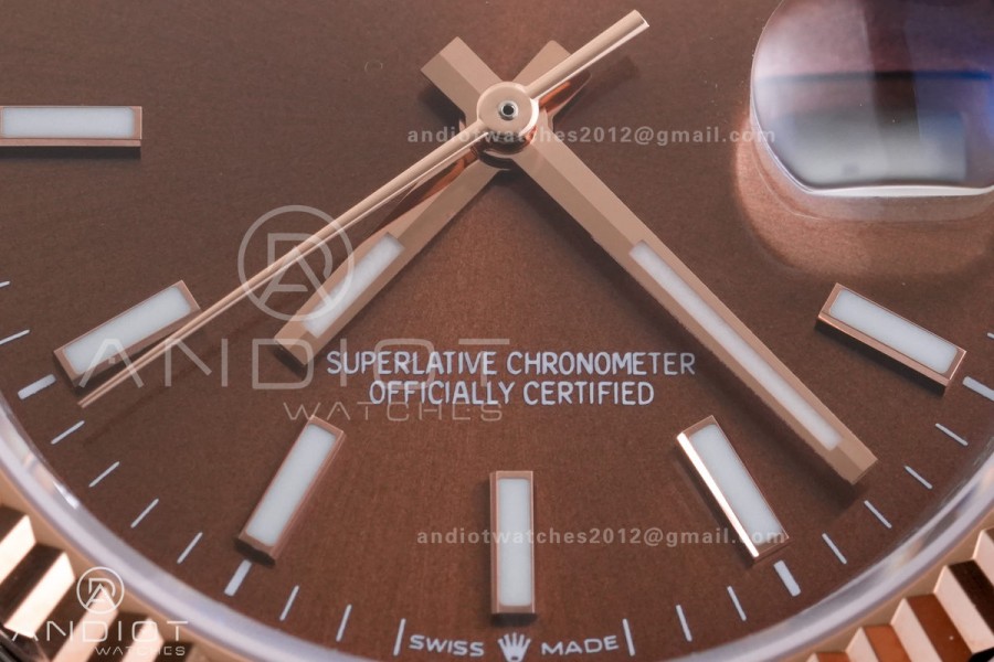  DateJust 36 126231 GSF 1:1 Best Edition Brown Stick Dial on SS/RG Jubilee Bracelet A3235