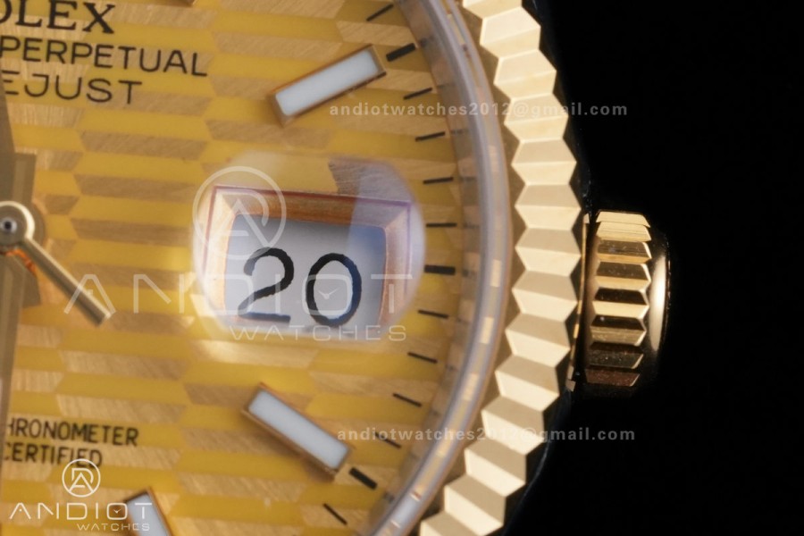 DateJust 36 SS/YG 126233 GSF 1:1 Best Edition YG Textured Stick Dial on Jubilee Bracelet A3235
