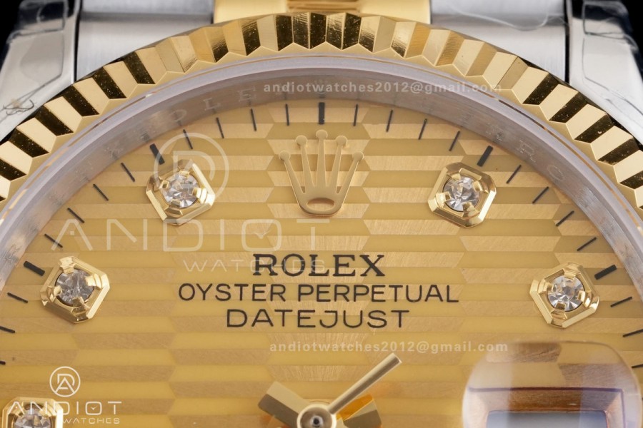  DateJust 36 SS/YG 126233 GSF 1:1 Best Edition YG Textured Diamonds Dial on Oyster Bracelet A3235