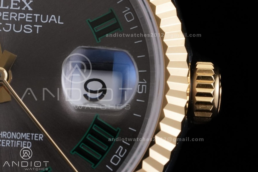 DateJust 36 SS/YG 126233 GSF 1:1 Best Edition Gray Dial Green Roman on Jubilee Bracelet A3235