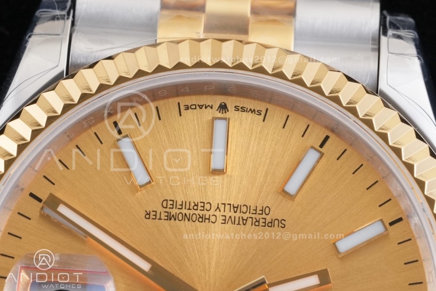 DateJust 36 SS/YG 126233 GSF 1:1 Best Edition YG Stick Dial on Jubilee Bracelet A3235