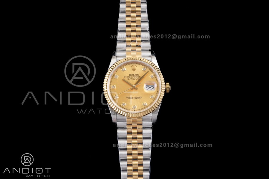 DateJust 36 SS/YG 126233 GSF 1:1 Best Edition YG Diamond Dial on Jubilee Bracelet A3235