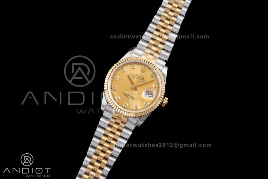 DateJust 36 SS/YG 126233 GSF 1:1 Best Edition YG Diamond Dial on Jubilee Bracelet A3235
