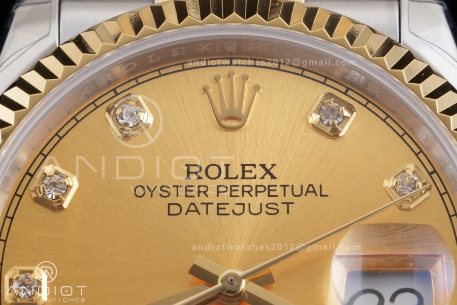 DateJust 36 SS/YG 126233 GSF 1:1 Best Edition YG Diamond Dial on Jubilee Bracelet A3235