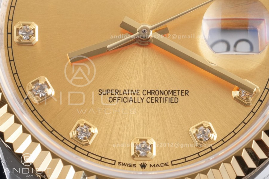 DateJust 36 SS/YG 126233 GSF 1:1 Best Edition YG Diamond Dial on Jubilee Bracelet A3235