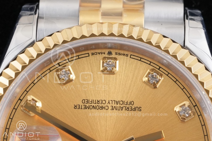 DateJust 36 SS/YG 126233 GSF 1:1 Best Edition YG Diamond Dial on Jubilee Bracelet A3235