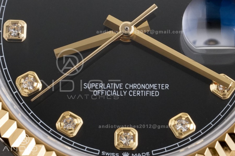 DateJust 36 SS/YG 126233 GSF 1:1 Best Edition Black Diamond Dial on Jubilee Bracelet A3235